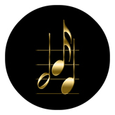 DAROUND 382 BK GD Music Notes Black Gold